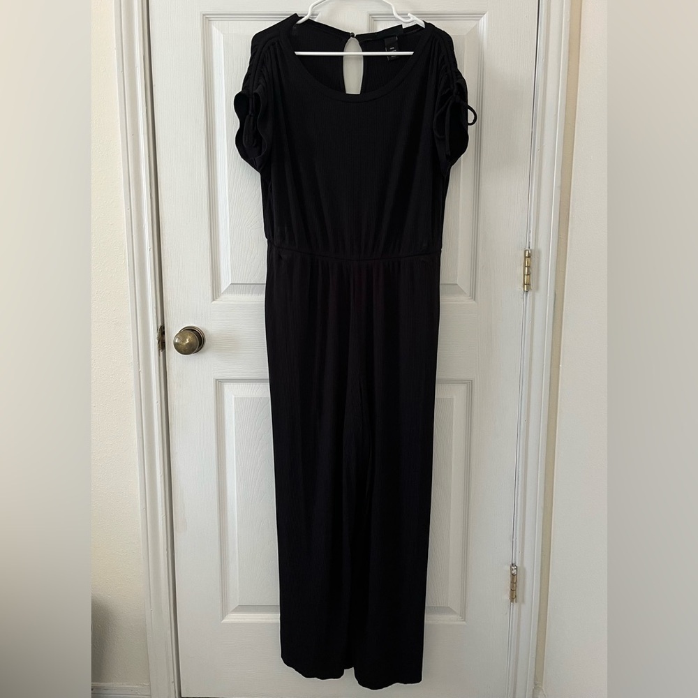 Lane Bryant Black Short Sleeve Jumpsuit